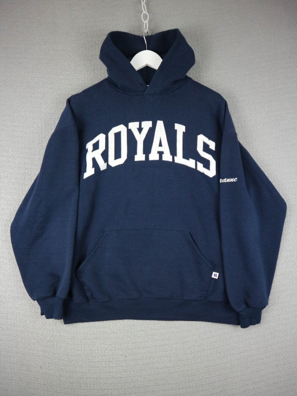 Vintage 1990s Royals Collegiate Wrestling Hoodie XL Made in USA Navy